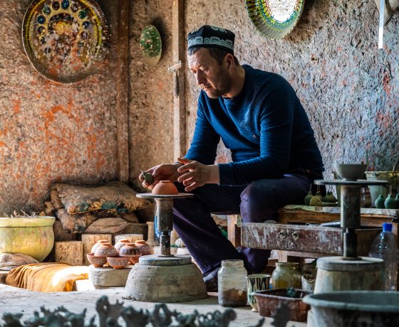 Master working on pottery